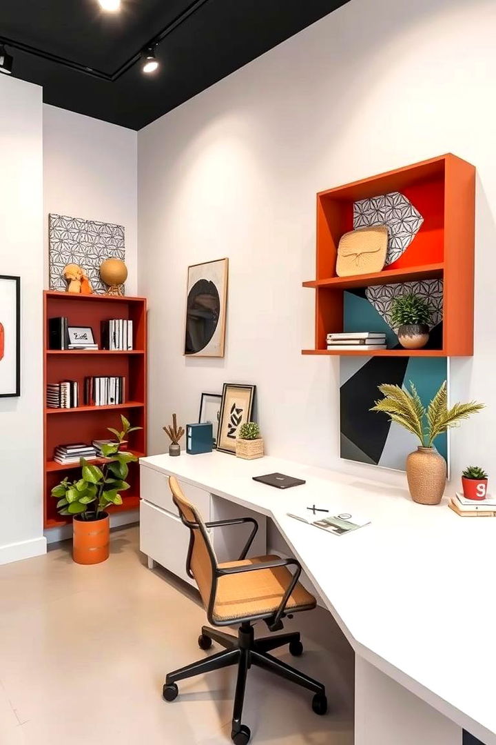 Geometric Pattern Shelves - 22 Office Shelving Ideas