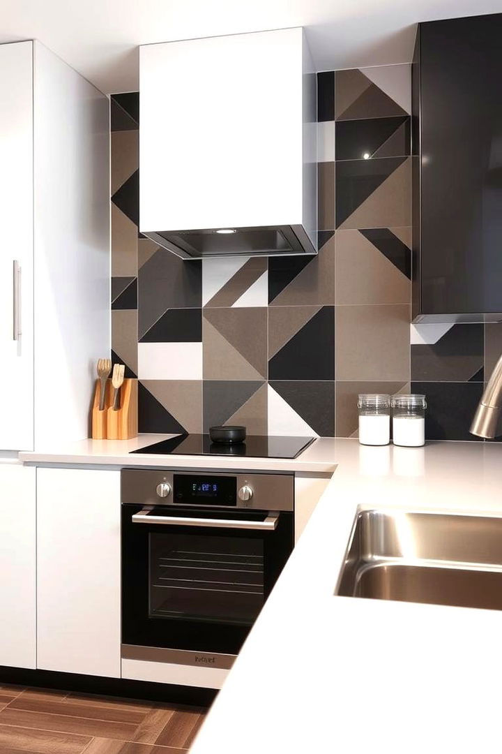 Geometric Pattern Splashback - 22 Kitchen Splashback Ideas