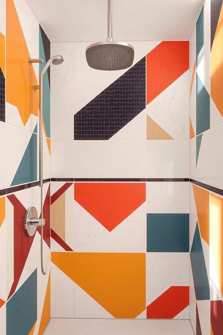 Geometric Pattern Walls - 22 Shower Wall Ideas