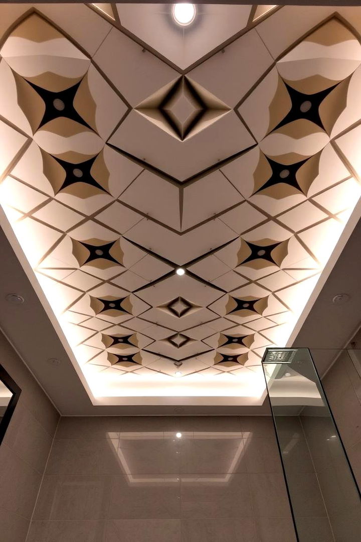 Geometric Patterned Ceilings - 22 Bathroom Ceiling Ideas