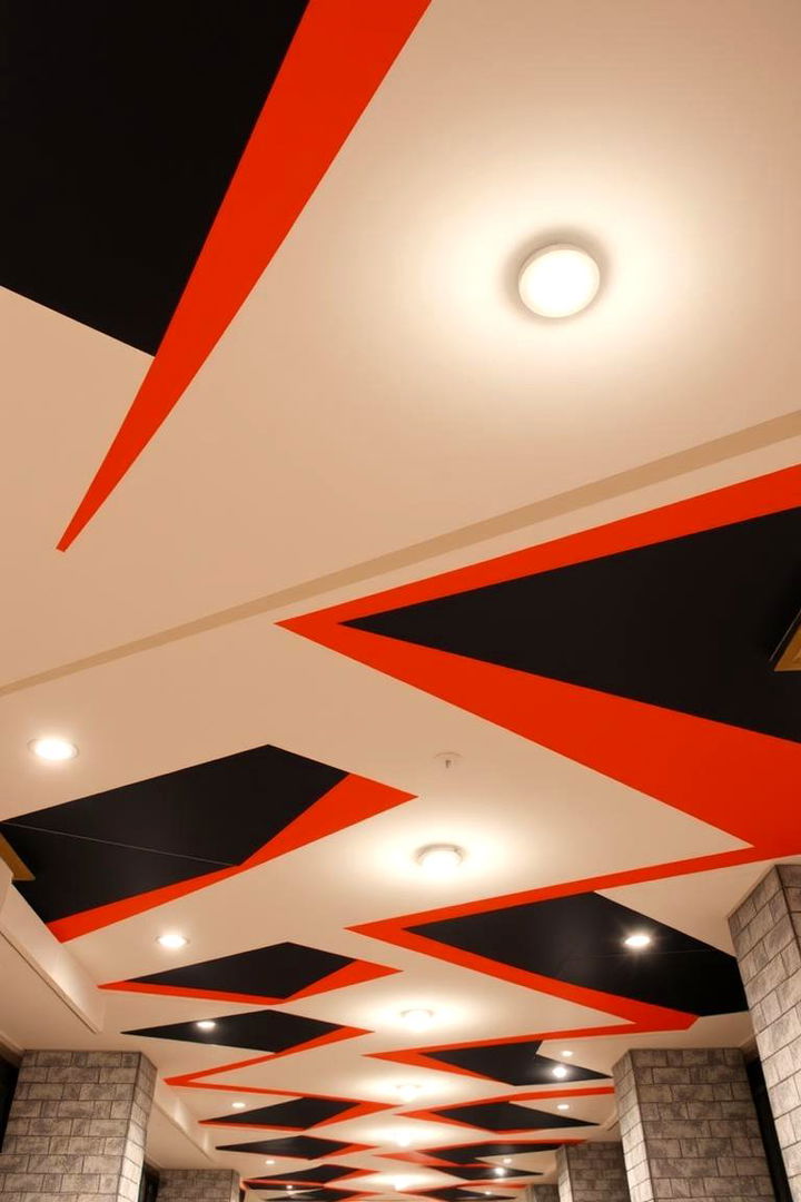 Geometric Patterned Designs - 22 Basement Ceiling Ideas