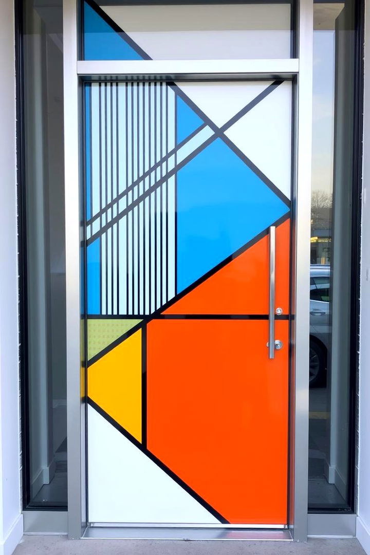 Geometric Patterned Door - 22 Door Painting Ideas