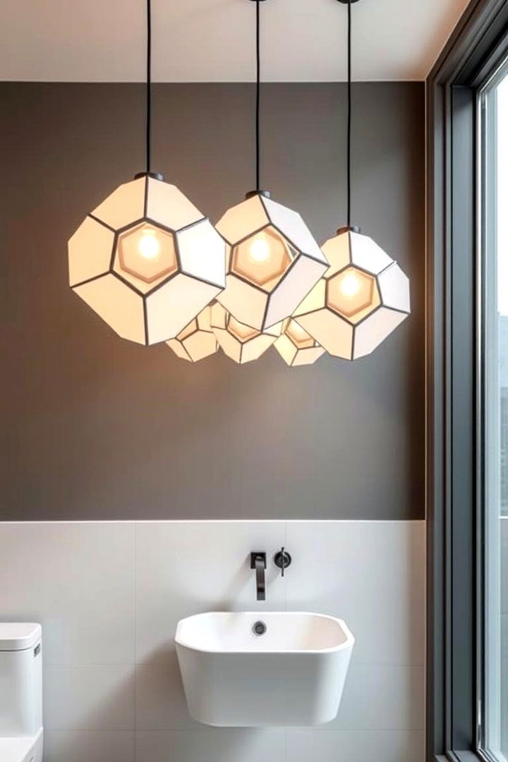 Geometric Patterned Fixtures - 22 Bathroom Pendant Lighting Ideas