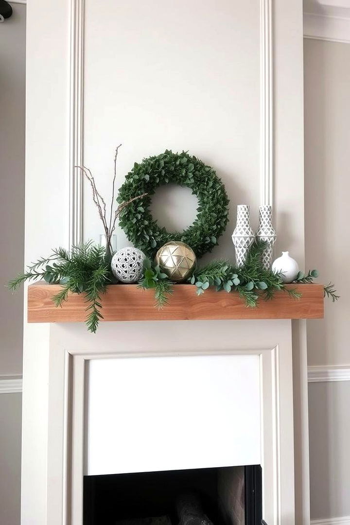 Geometric Patterned Greenery - 22 Mantel Garland Ideas