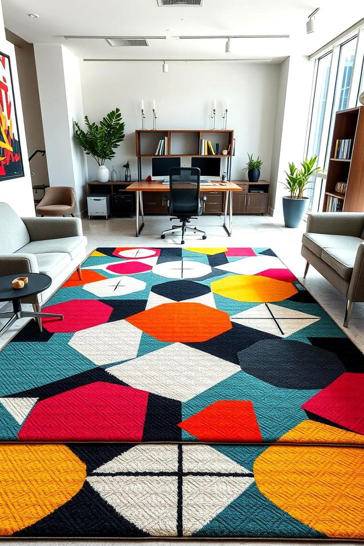 Geometric Patterned Office Rugs - 22 Office Rug Ideas