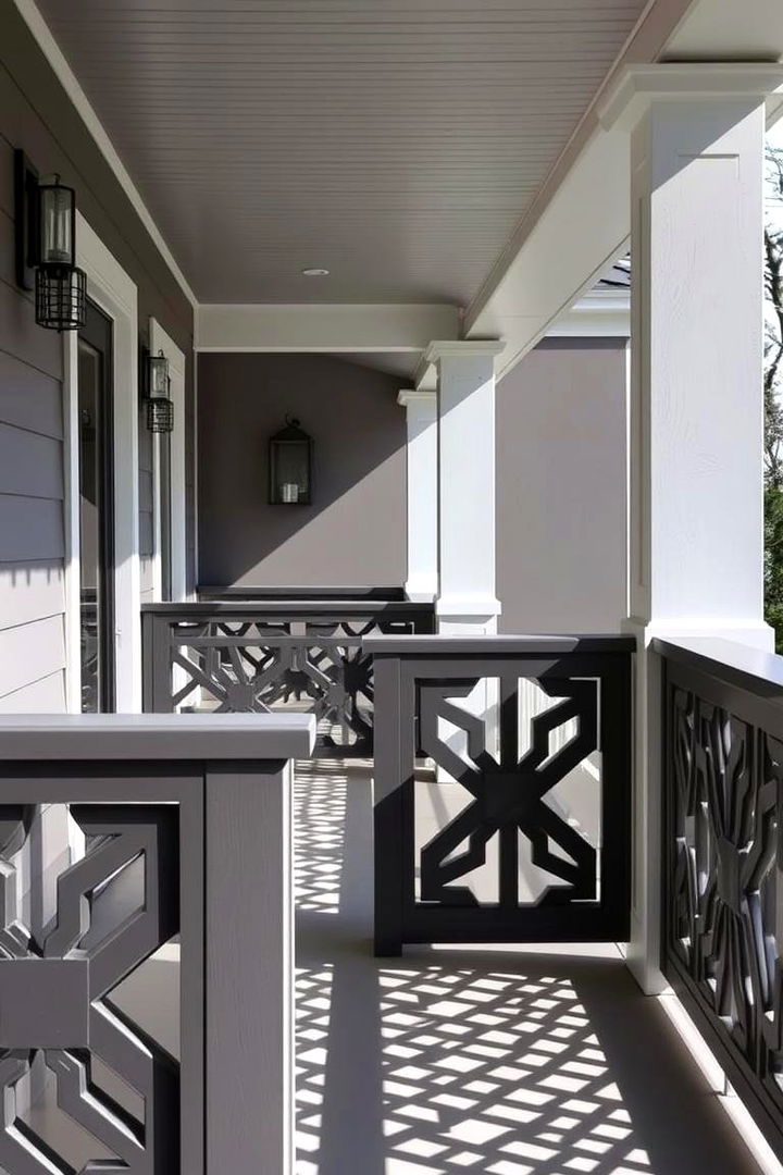 Geometric Patterned Railing - 22 Porch Railing Ideas