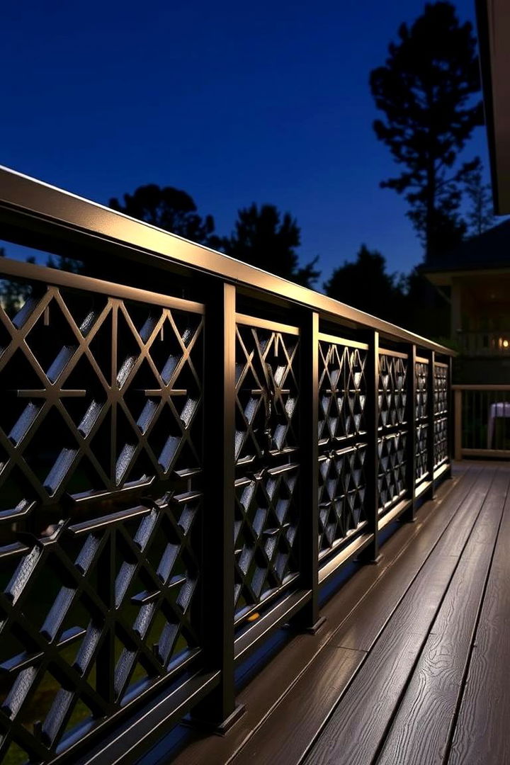 Geometric Patterned Railings - 22 Metal Deck Railing Ideas