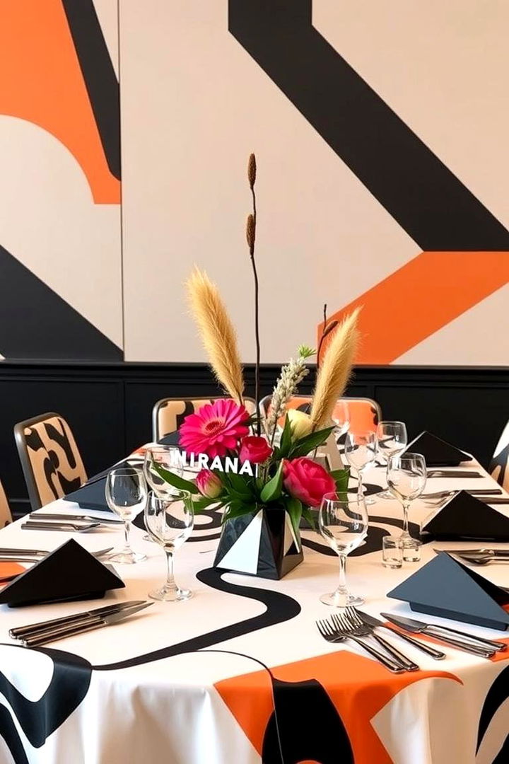 Geometric Patterned Setting - 22 Table Setting Ideas