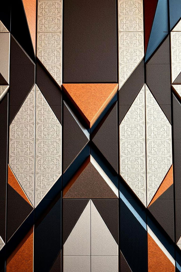 Geometric Patterned Wall Design - 22 Bedroom Accent Wall Ideas