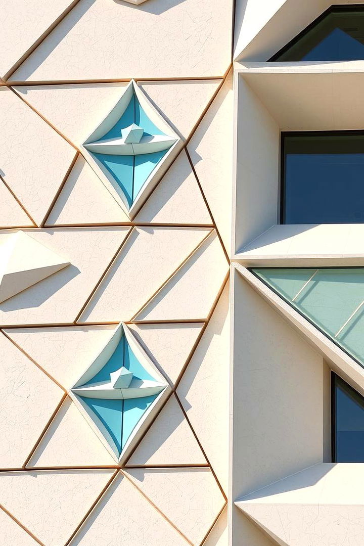 Geometric Patterns - 22 light blue house exterior ideas