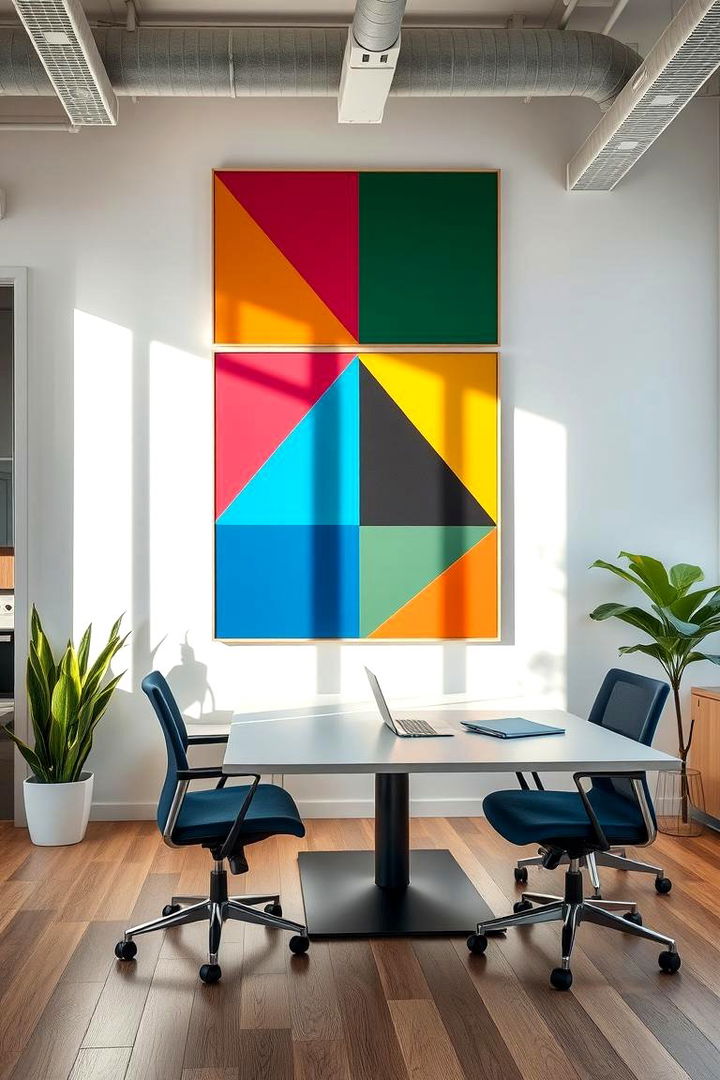 Geometric Patterns - 22 Office Wall Decor Ideas