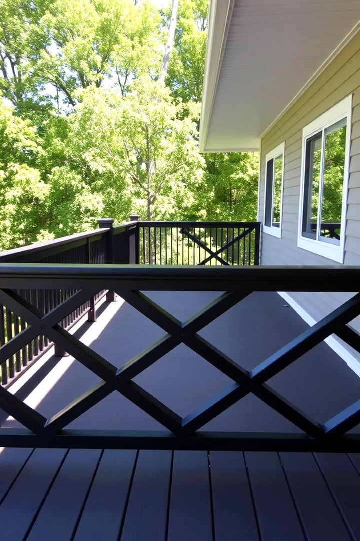Geometric Patterns - 22 black deck railing ideas