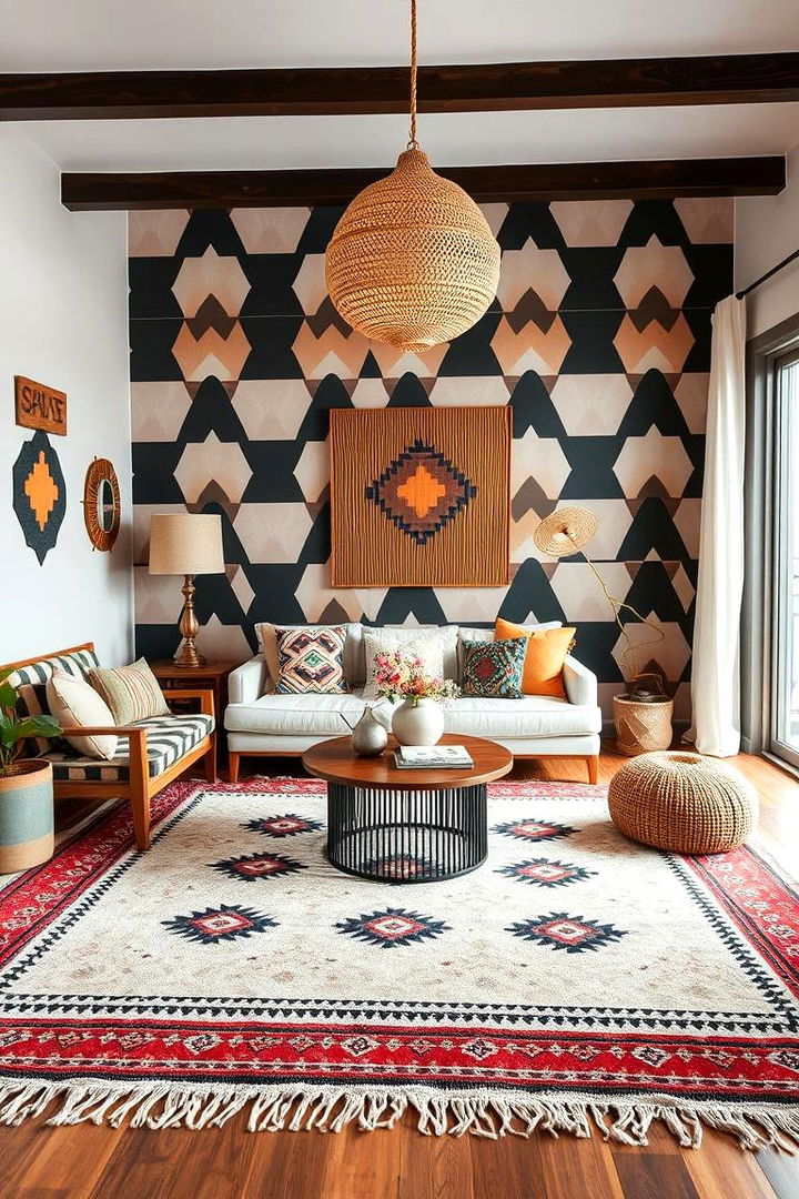 Geometric Patterns - 22 Boho Meditation Room Ideas