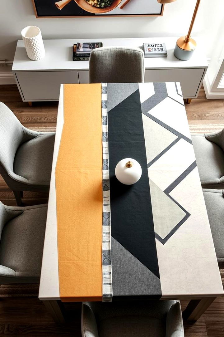 Geometric Patterns Highlight - 22 Dining Table Decor Ideas