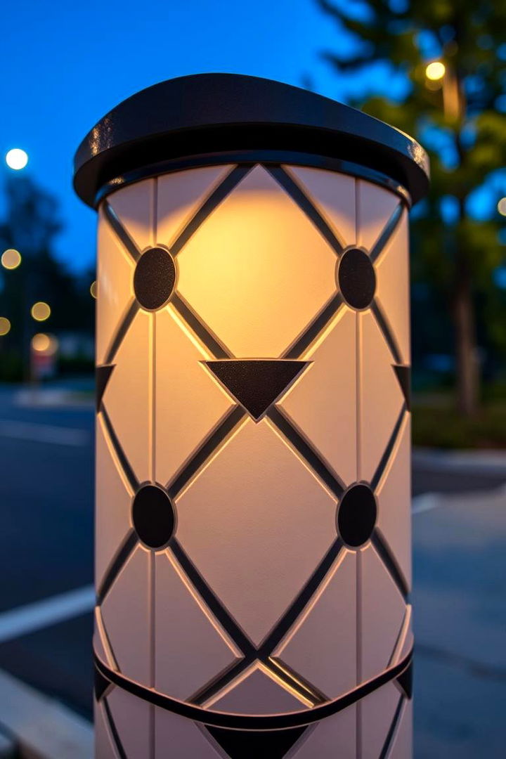 Geometric Patterns Mailbox Post - 22 Mailbox Post Ideas