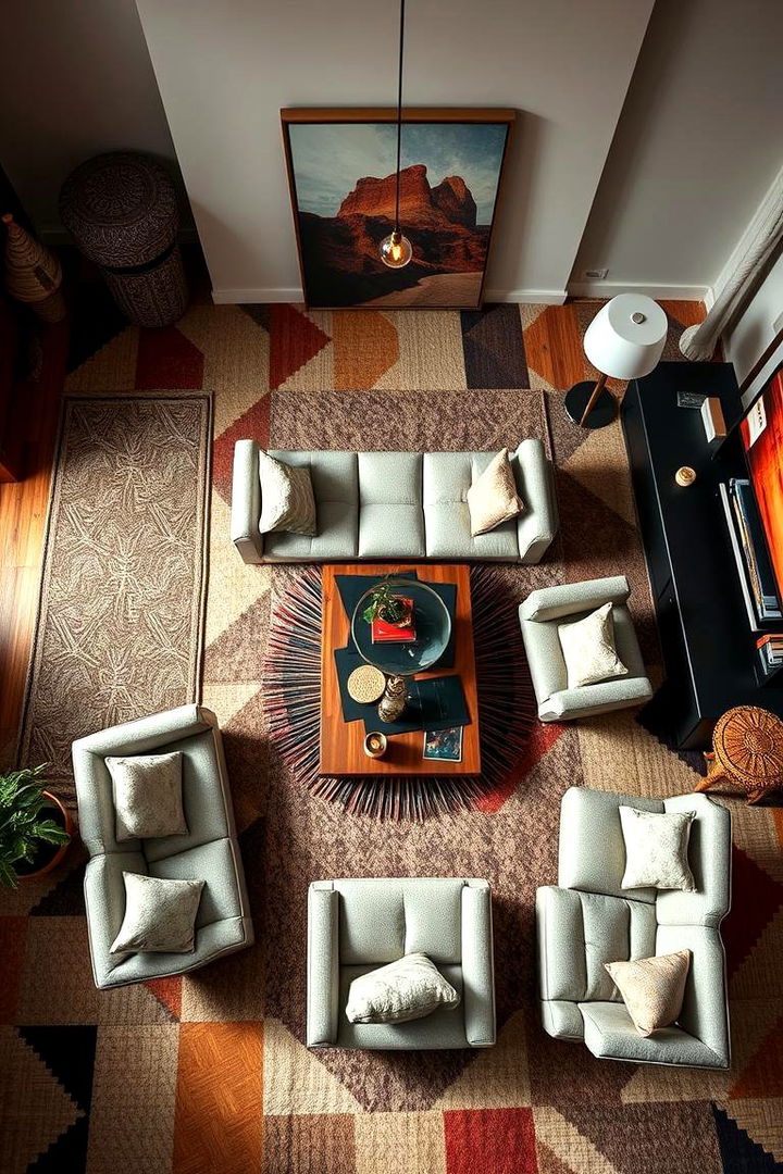 Geometric Patterns and Art - 22 Large Living Room Ideas