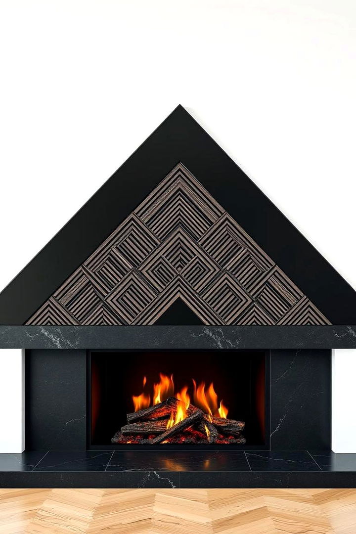 Geometric Patterns and Black Designs - 22 Black Fireplace Ideas
