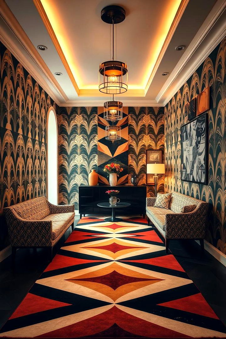 Geometric Patterns and Bold Lines - 22 Art Deco Living Room Ideas