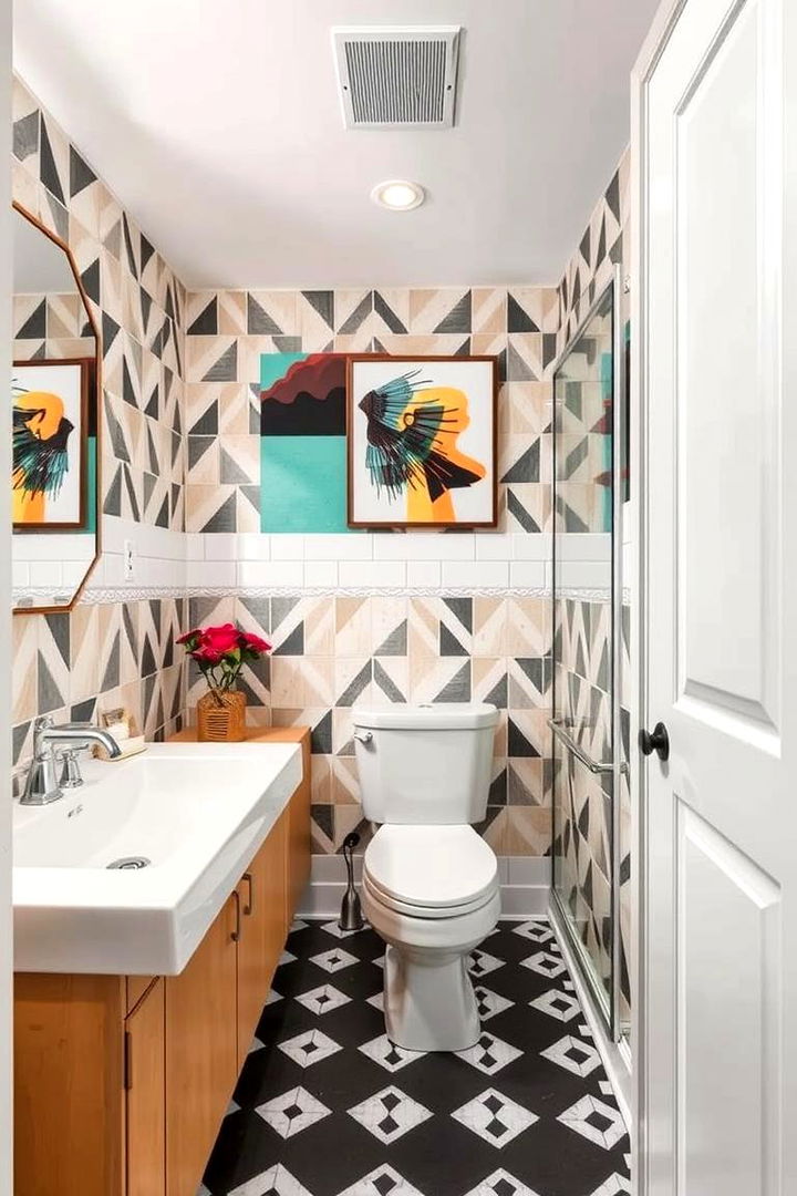 Geometric Patterns and Bold Shapes - 22 Teen Bathroom Ideas