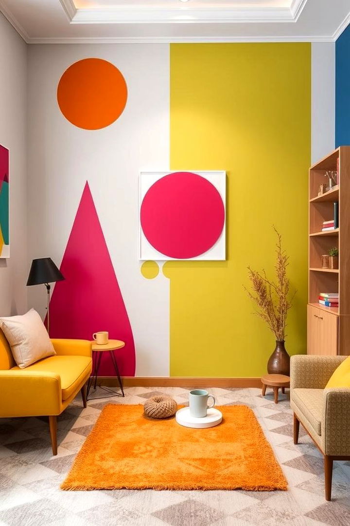 Geometric Patterns and Colorful Layouts - 22 Colorful Living Room Ideas
