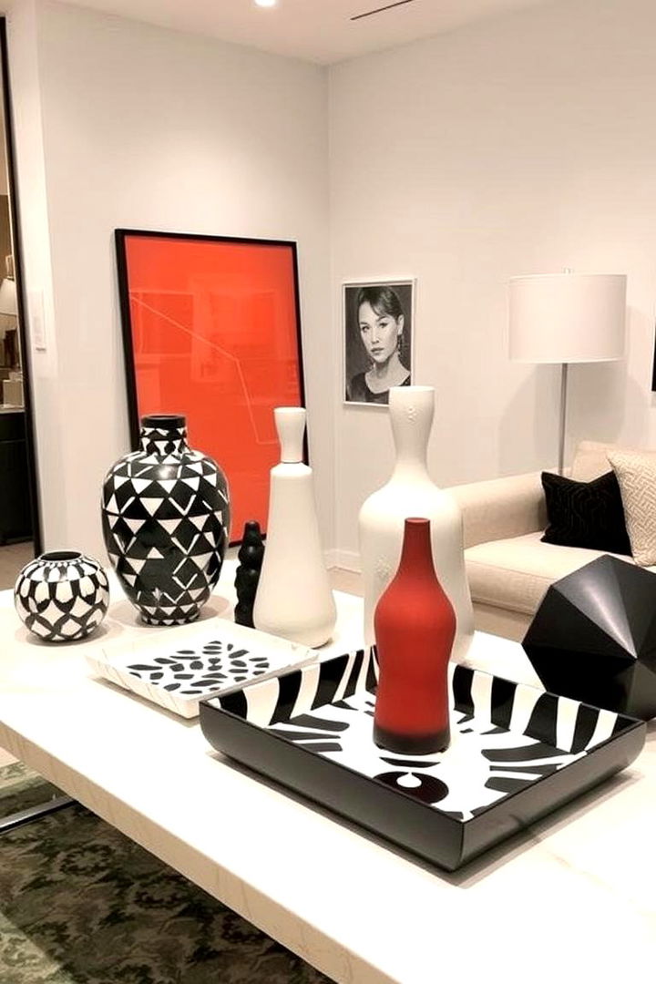 Geometric Patterns for Contemporary Flair - 22 Sofa Table Decor Ideas