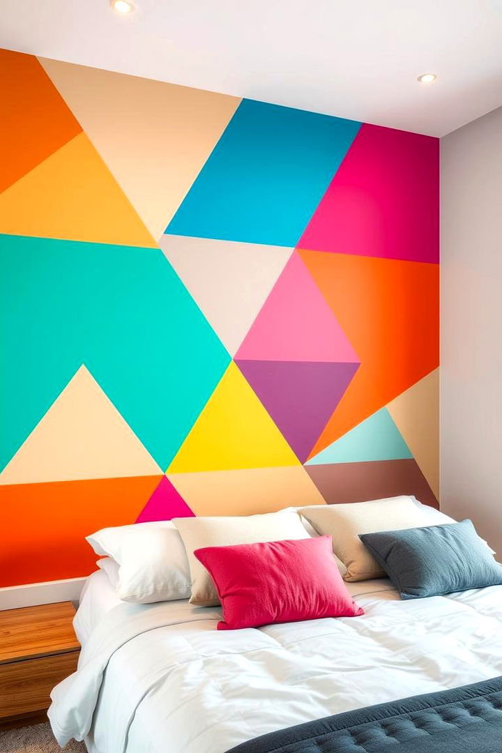 Geometric Patterns for Modern Flair - 22 Bedroom Wall Painting Ideas