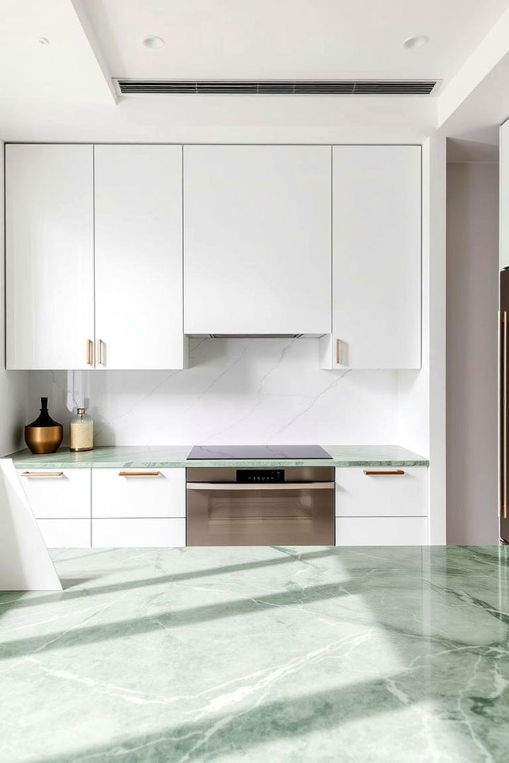 Geometric Patterns in Green Marble - 22 Green Marble Countertop Design Ideas