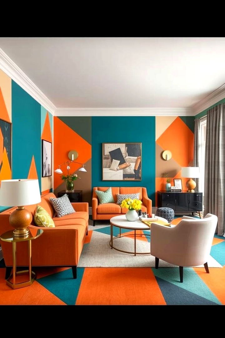 Geometric Patterns that Pop - 22 Teal and Orange Bedroom Ideas