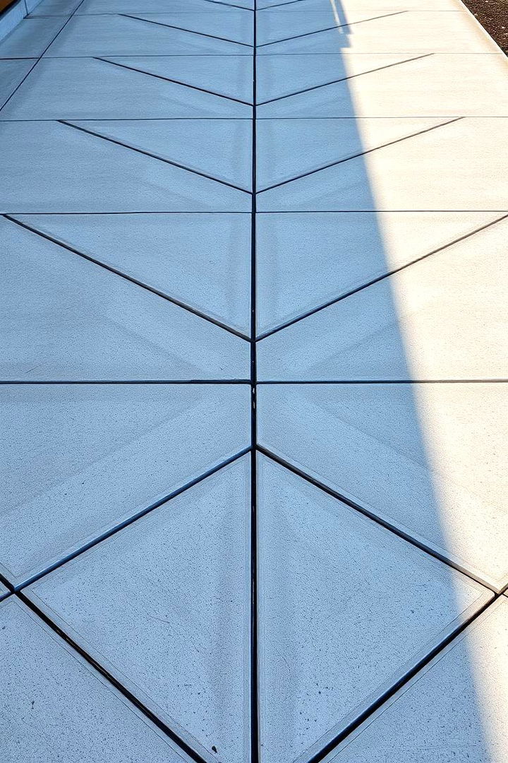 Geometric Patterns with Precise Cuts - 22 Concrete Deck Ideas