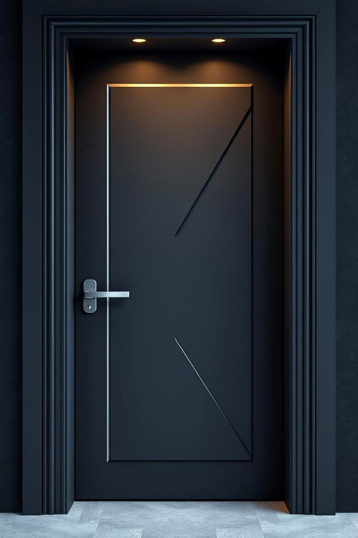 Geometric Precision - 22 Dark Gray Front Door Ideas