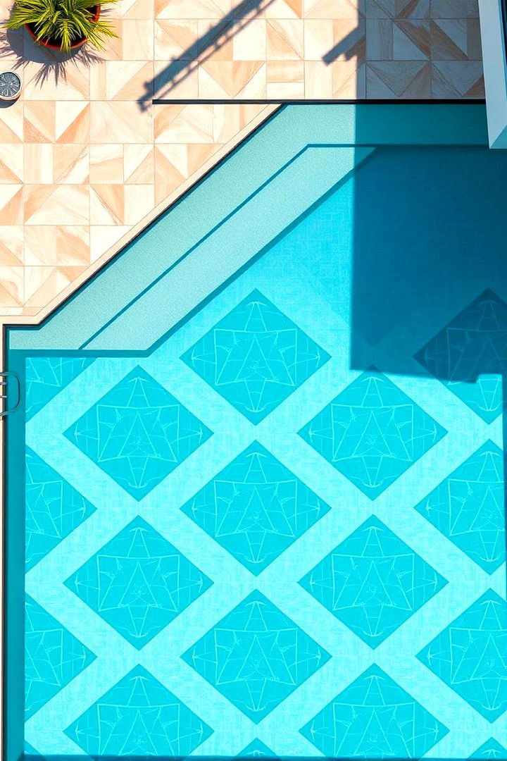 Geometric Precision - 22 Pool Tile Ideas