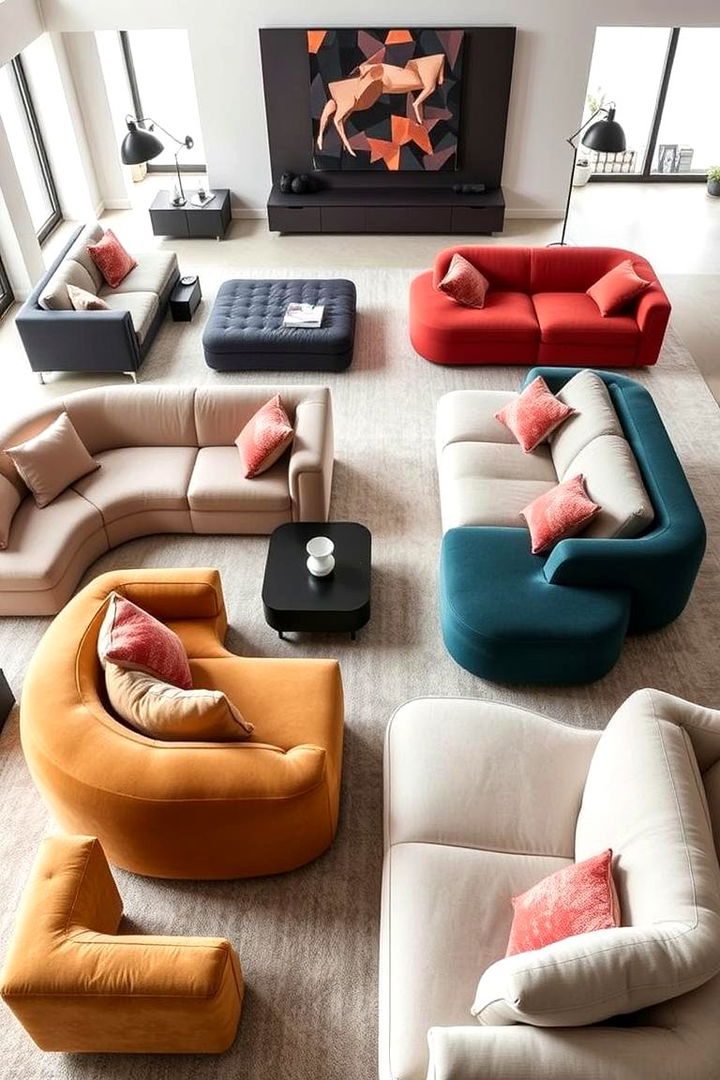 Geometric Shape Blend - 22 Mismatched Sofas in Living Room Ideas