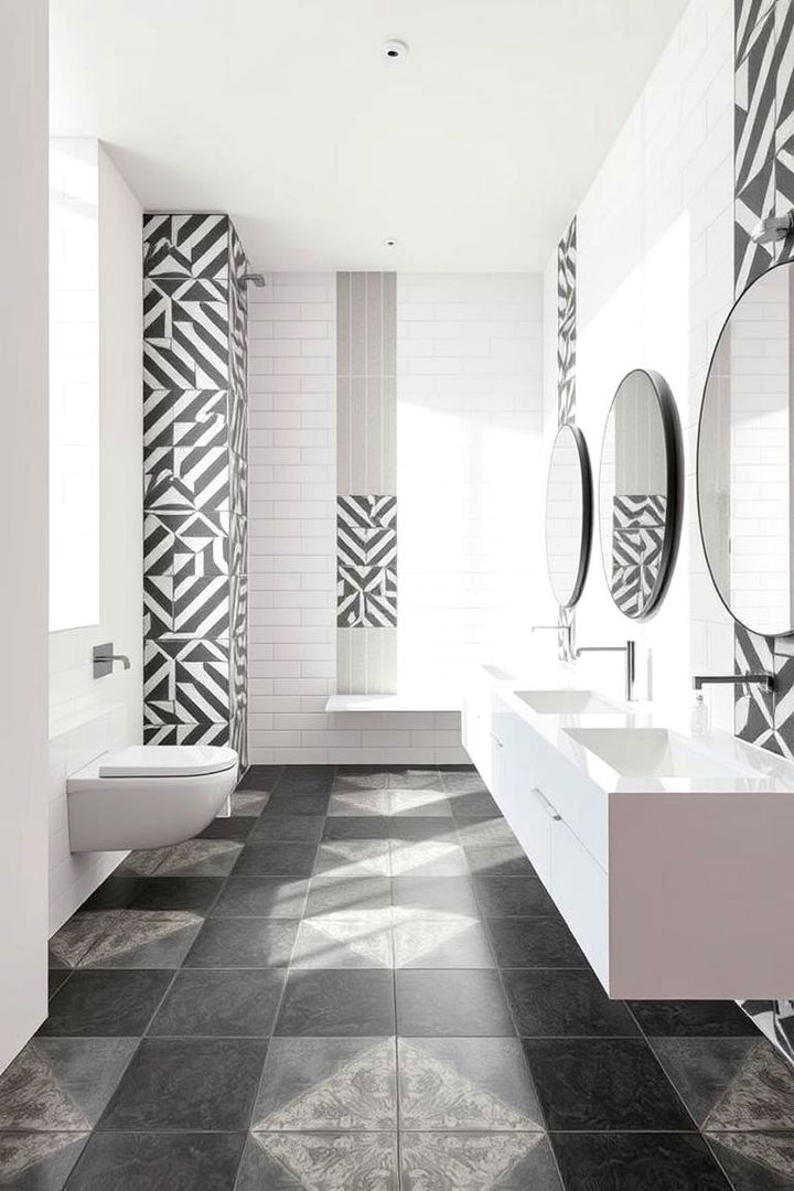 Geometric Shapes and Patterns - 22 Quirky Bathroom Ideas