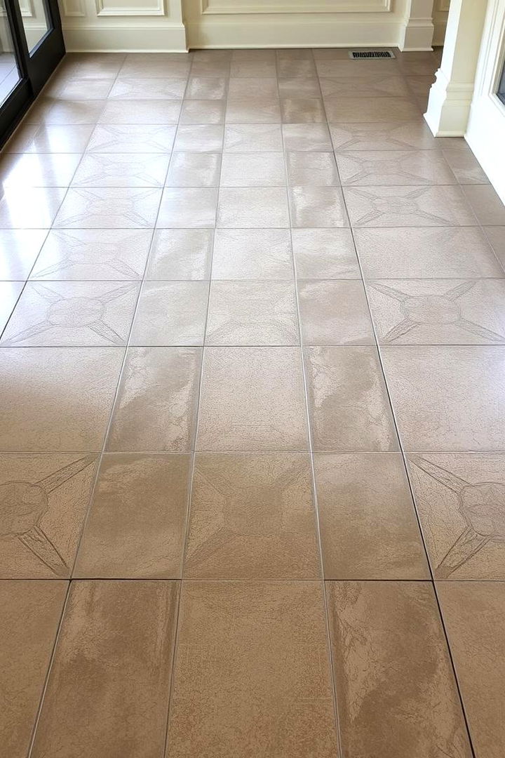 Geometric Stamped Concrete - 22 Concrete Floor Design Ideas