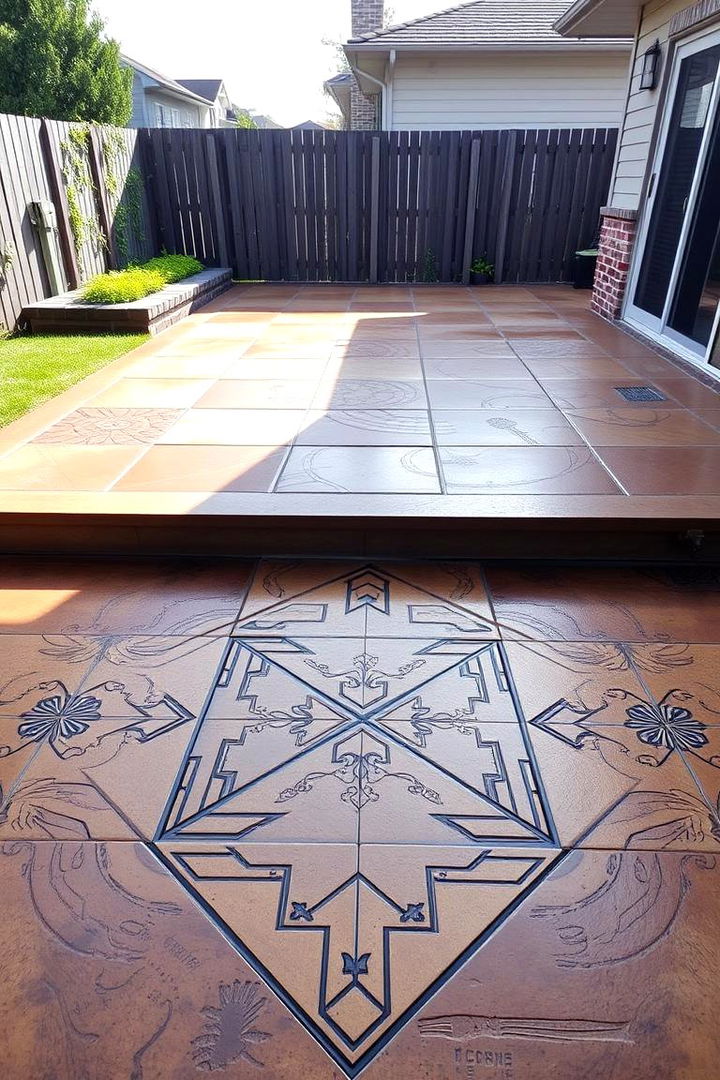 Geometric and Patterned Designs - 22 Raised Concrete Patio Ideas