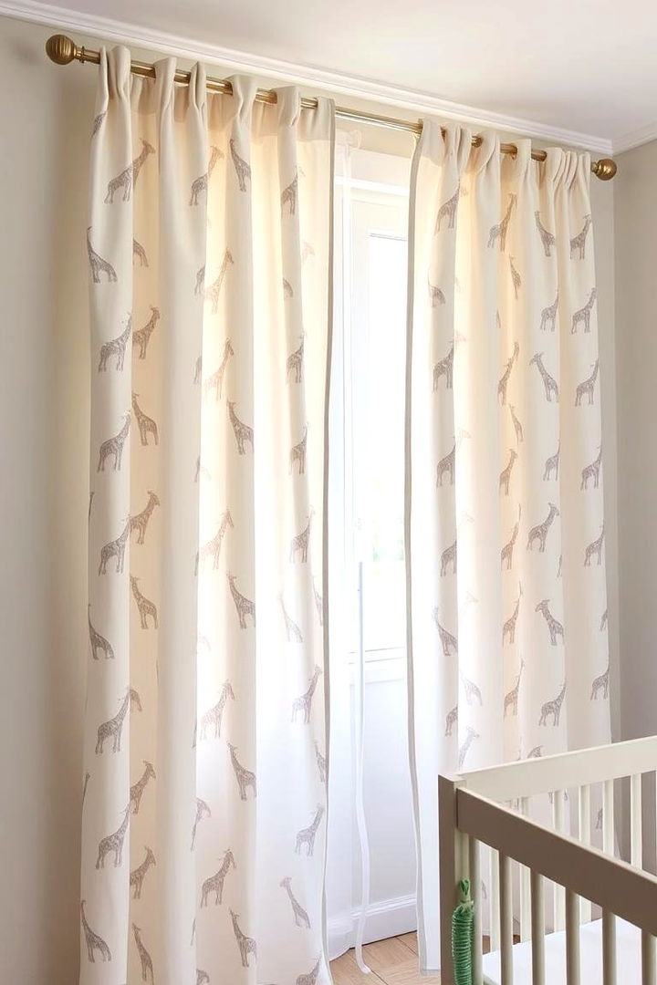 Giraffe Patterned Curtains - 22 Giraffe Nursery Ideas
