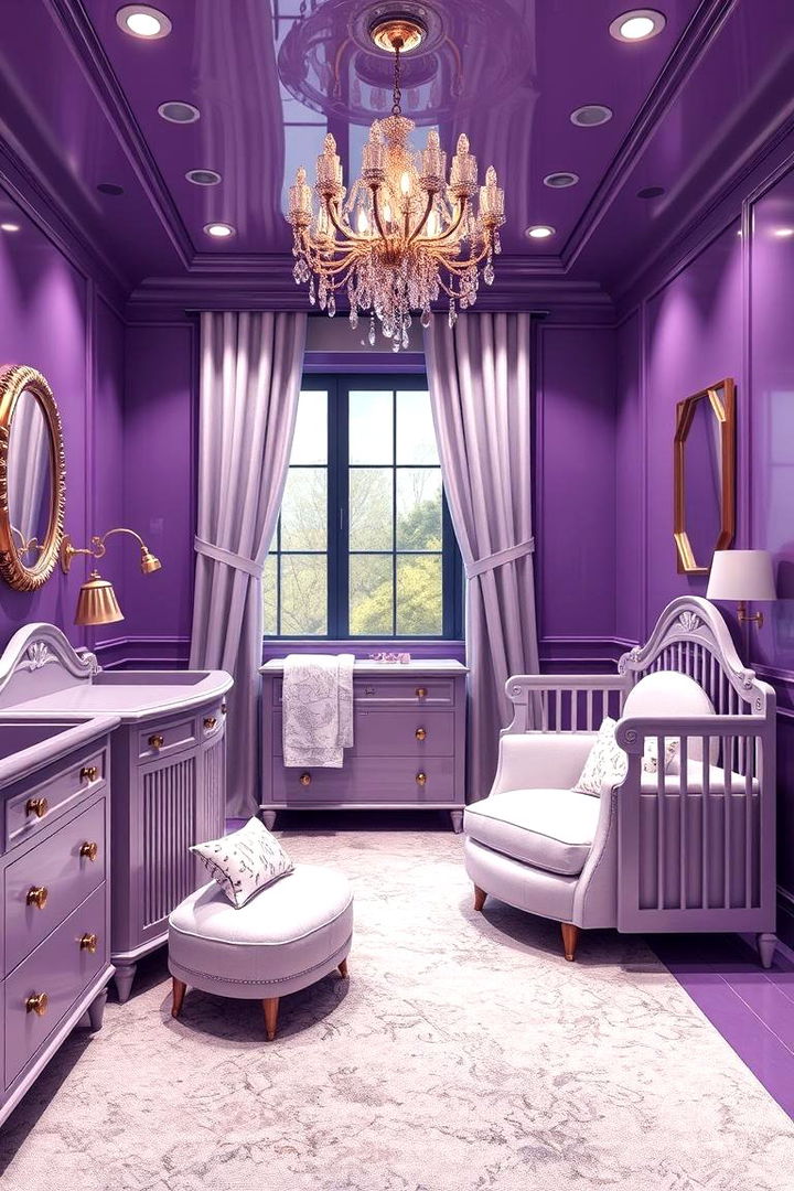 Glam Purple Finishes - 22 Purple Nursery Ideas