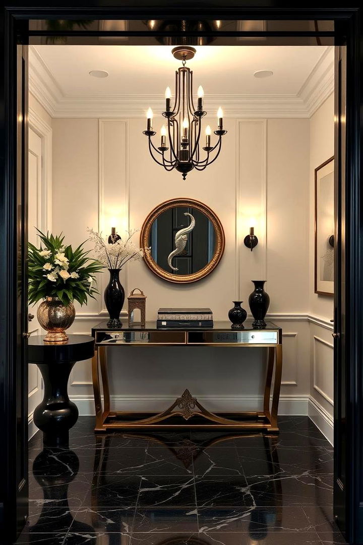 Glamorous Entryway Impression - 22 Black and Brown Interior Design Ideas
