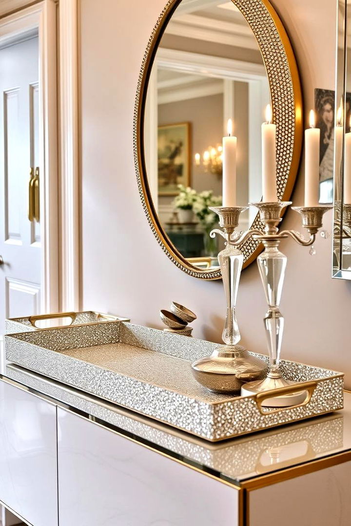Glamorous Glitter Details - 22 Entry Table Decor Ideas