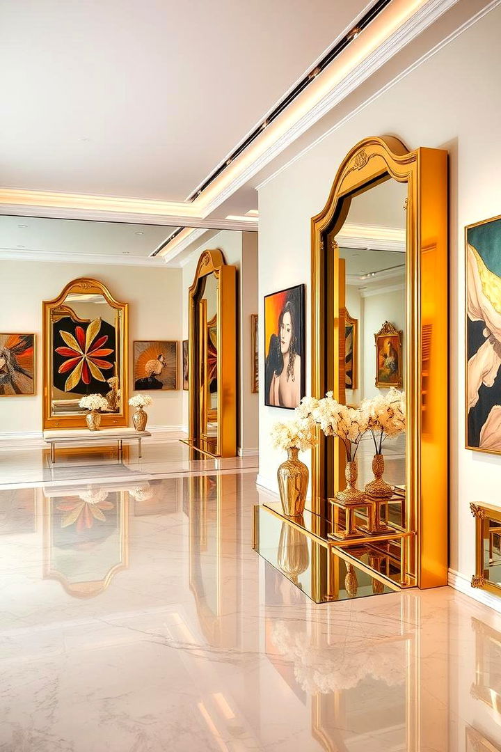 Glamorous Gold Mirrors and Art - 22 Gold Bedroom Ideas