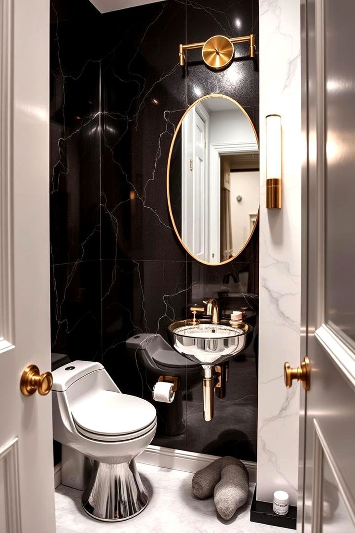 Glamorous Metallic Finishes - 22 Powder Room Ideas