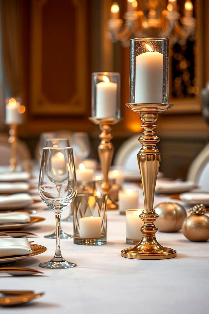 Glamorous Metallic Touches - 22 Dining Table Decor Ideas