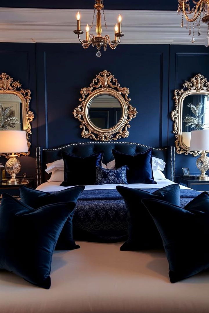 Glamorous Navy Blue Accents - 22 Navy Blue Bedroom Ideas