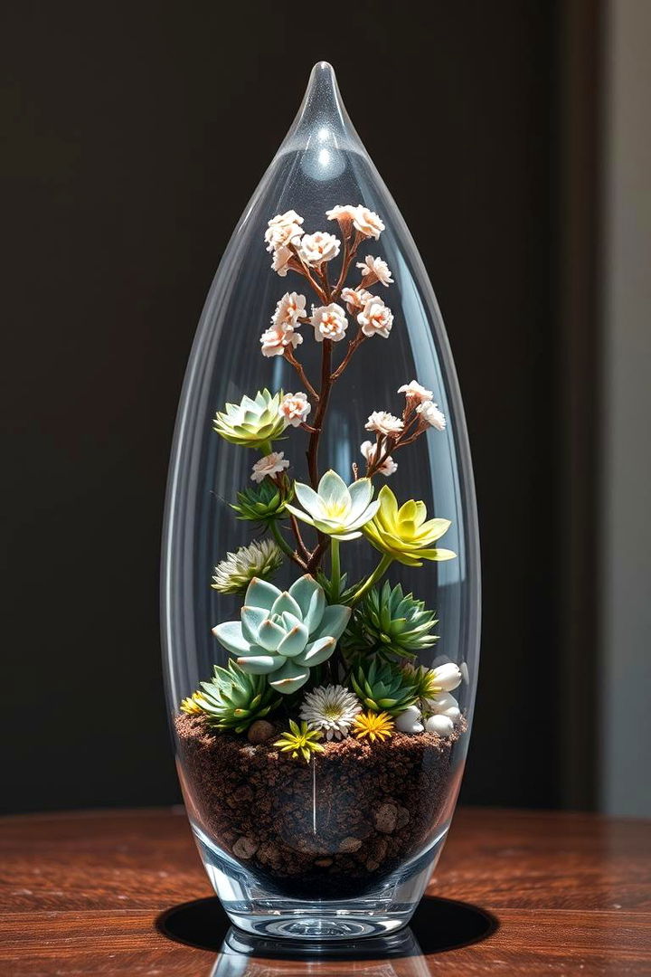 Glamorous Tall Glass Terrariums - 22 Tall Wedding Centerpiece Ideas