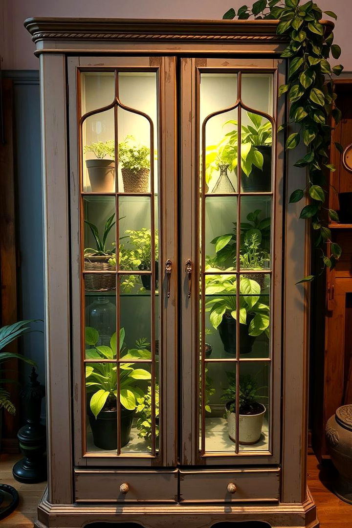 Glass Cabinet Greenhouse - 22 Indoor Greenhouse Ideas