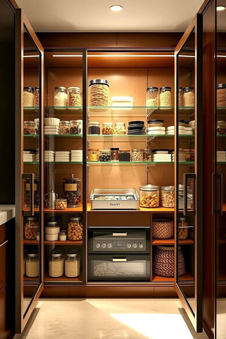 Glass Door Cabinets for Visibility and Style - 22 Pantry Shelving Ideas