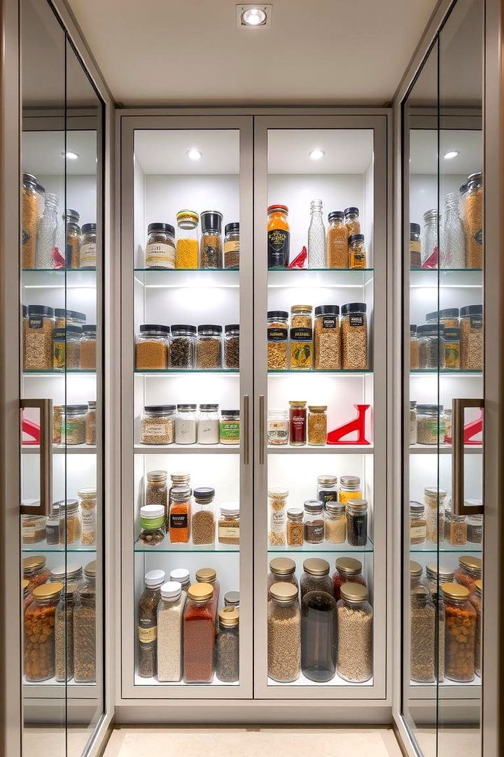 Glass Door Display Pantry - 22 Walk in Pantry Ideas