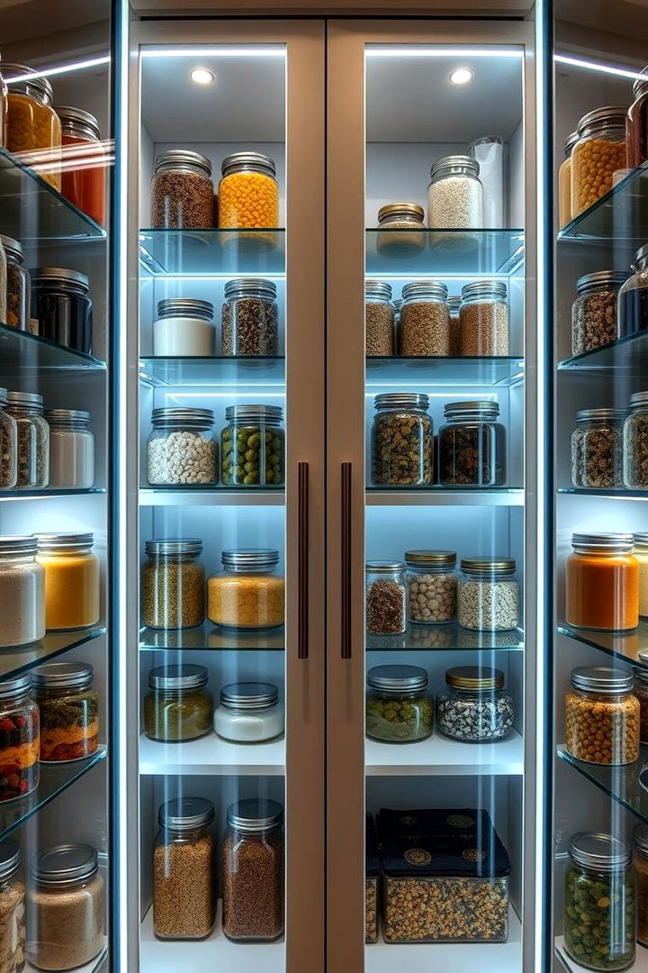 Glass Door Showcase - 22 Larder Cupboard and Pantry Ideas for Your Kitchen