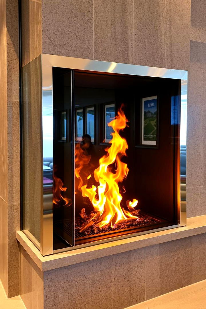 Glass Enclosed Modern Fireplace - 22 Modern Fireplace Ideas