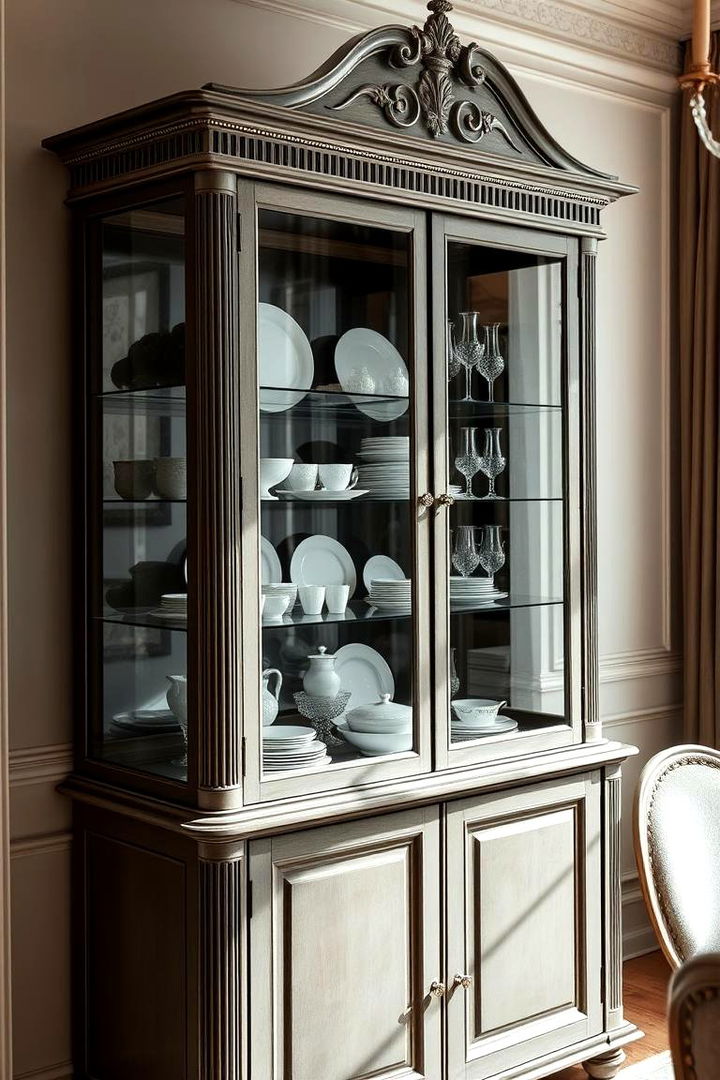 Glass Front Hutch for Elegant Display - 22 Dining Room Hutch Ideas